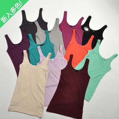 单 欧美风百搭实用基本款纯棉打底背心 女款多