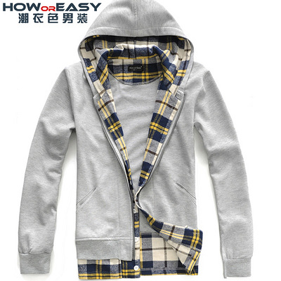 2013春款春装 男外套男生开衫连帽卫衣男士外