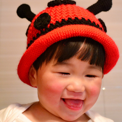 2013春款宝宝七星瓢虫帽子影楼拍照造型帽婴