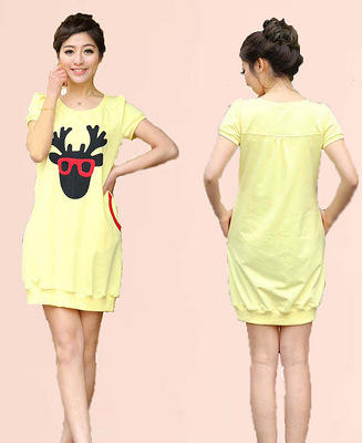 森林女夏装中学生装动物印花短袖t恤韩版显瘦