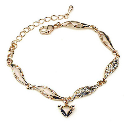 18K金脚链女韩版时尚复古饰品施华洛世奇脚链