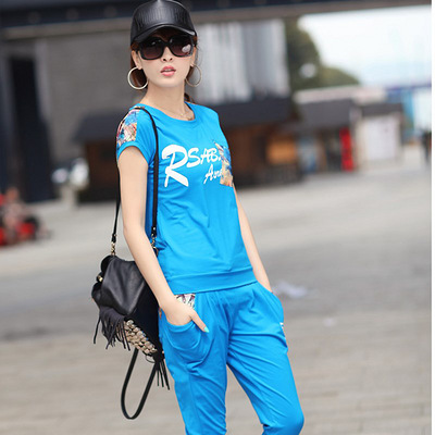 2013新款韩版休闲套装女夏装运动服时尚短袖