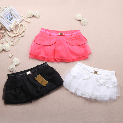 新款韩版女装时尚欧根纱蓬蓬半身短裙短裤裙女
