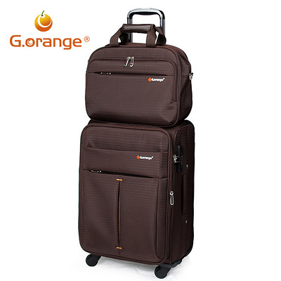 金红橙万向轮拉杆箱 子母旅行箱 登机箱 行李箱
