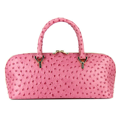 新款香港万里马WANLIMA牛皮鸵鸟纹女包单肩