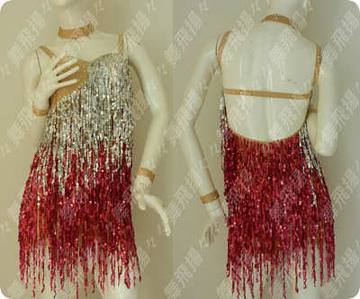 舞飞扬 新款2013拉丁舞比赛裙 专业拉丁舞演出