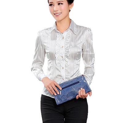 雪纺衫女装2013秋新款衬衫女长袖雪纺衫正装