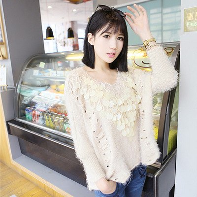 大码女装胖mm秋装2013针织衫套头大款毛衣韩