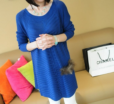 2013年秋冬 新款韩版女装中长款 加厚保暖针织