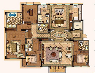 九龙仓碧玺户型图璞俪洋房d2户面积:261.00m2