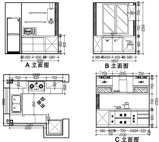 百合橱柜出的立面图和水电图,立面图比欧卡罗和金牌的确实差了很多