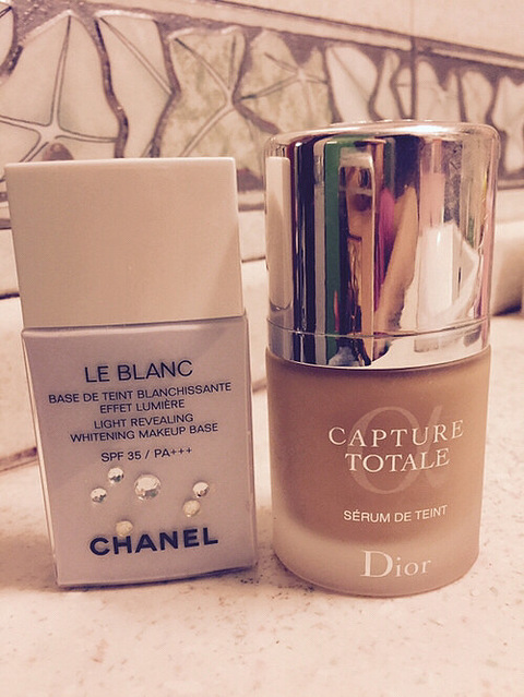 chanel隔离妆前乳+dior焕彩粉底