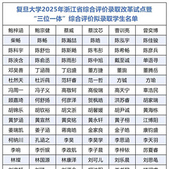 2025高考录取-复旦大学、华南理工大学高水平三位一体录取
