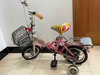 粉色12寸儿童折叠自行车80元出