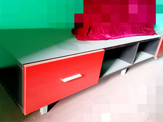 低转朗萨家私红与黑系列电视柜/茶几1套（可单出）