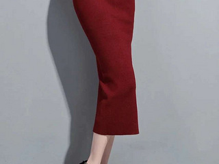 低转全新带吊牌尚静针织高弹中长半裙