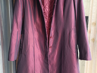 低转全新长款貉子毛连帽棉服/棉风衣