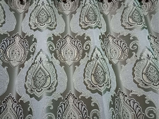 全新全遮光带窗幔厚型雪尼尔欧式提花窗帘1张