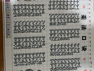 十字绣成品（乘法口诀）
