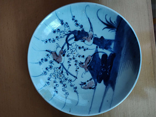 清代青花釉里红喜鹊登梅盘