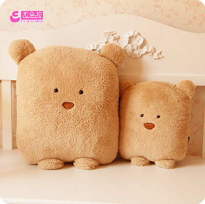 尤朵拉 方熊抱枕靠垫 情侣抱枕可爱 创意抱枕暖手捂 空调毯送女生