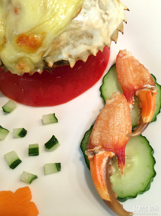 美味尽在蟹盖中----腊肠时蔬米饭焗蟹盖