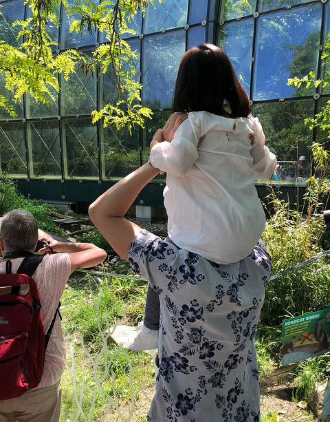 王力宏将女儿扛在肩头.