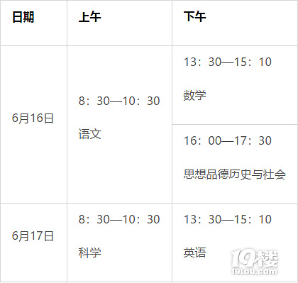 2018萧山中考时间安排(已公布)萧山中考时间是