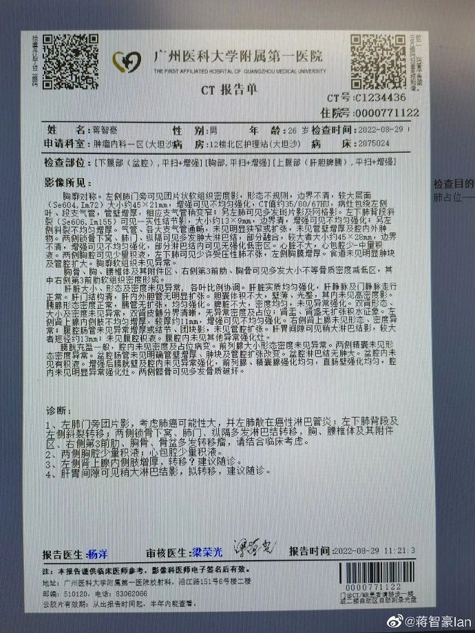 28岁男艺人一年前确诊肺癌晚期与世界告别今天再发声